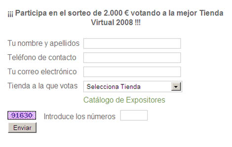 Ya podéis votar a la mejor tienda virtual 2008 de Aragón